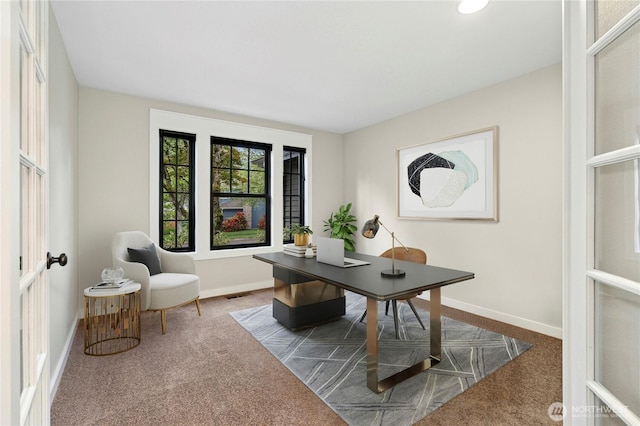 15102 93rd Pl NE, Bothell, WA 98011 - office with carpet flooring, baseboards, and french doors