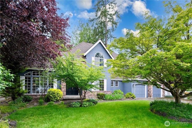 2110 216th Pl NE, Sammamish, WA 98074 - view of front of home featuring a front lawn, driveway, and a garage