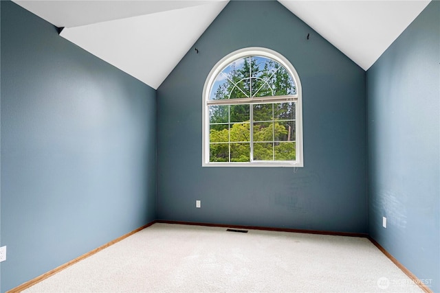 2110 216th Pl NE, Sammamish, WA 98074 - unfurnished room with carpet floors, lofted ceiling, and baseboards