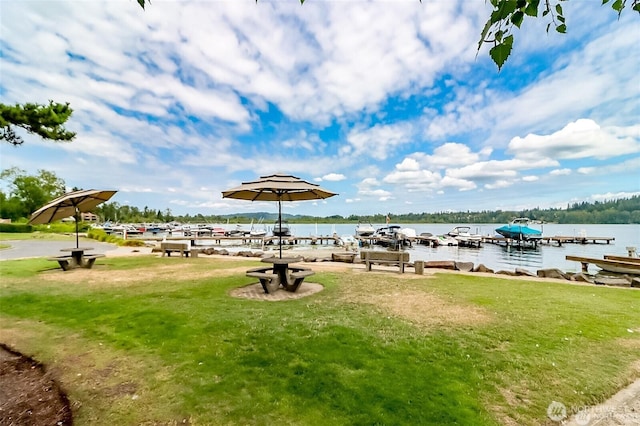 3834 175th Ave NE Unit G16, Redmond, WA 98052 - view of home's community with a boat dock, a yard, and a water view