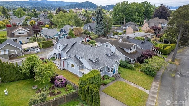 2828 Sunset Dr, Bellingham, WA 98225 - aerial view of residential area featuring a mountain backdrop