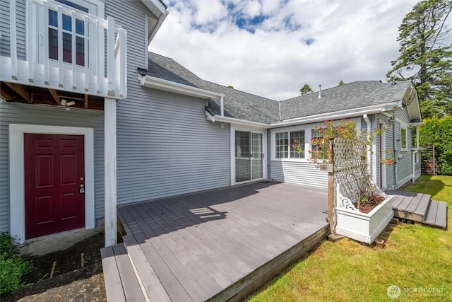2828 Sunset Dr, Bellingham, WA 98225 - wooden deck featuring a yard