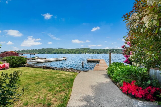13008 Riviera Pl NE, Seattle, WA 98125 - dock area with a water view and a yard