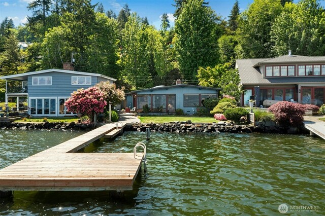 13008 Riviera Pl NE, Seattle, WA 98125 - dock area featuring a yard and a water view
