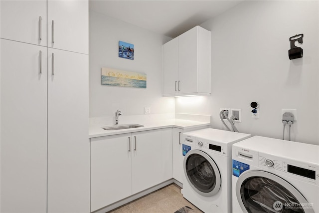 4907 Main St Unit 107, Tacoma, WA 98407 - washroom featuring cabinet space and washing machine and clothes dryer
