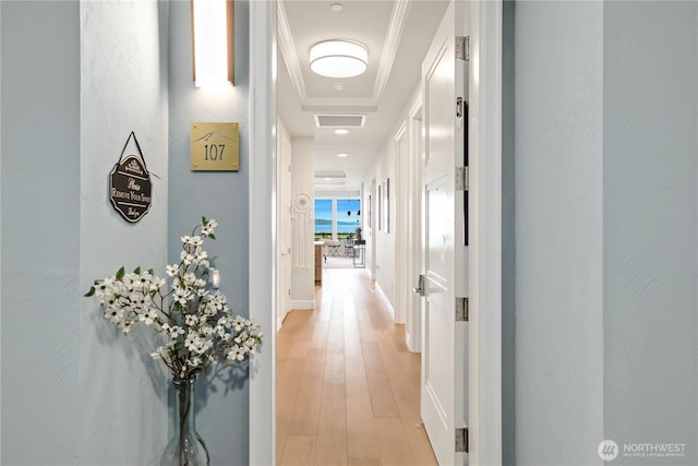 4907 Main St Unit 107, Tacoma, WA 98407 - corridor with a raised ceiling and light wood finished floors