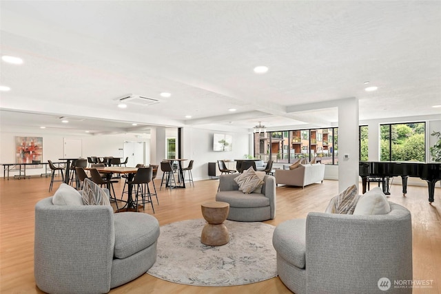 4907 Main St Unit 107, Tacoma, WA 98407 - living area featuring light wood-style floors and recessed lighting