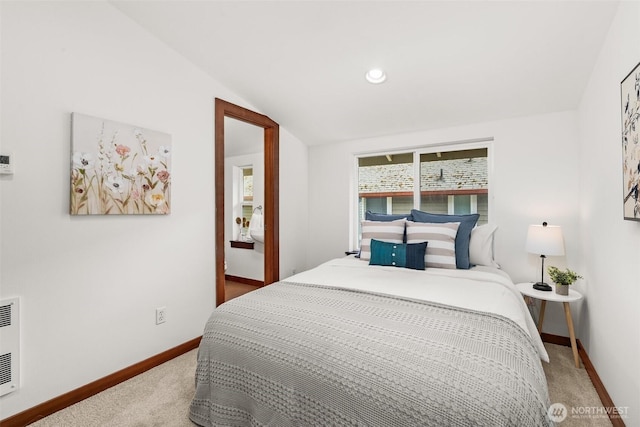 672 NE 40th St, Seattle, WA 98105 - carpeted bedroom with baseboards and vaulted ceiling