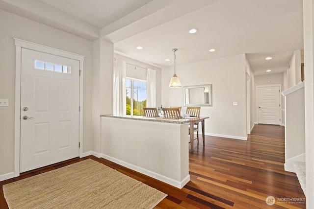 3707 Simmons Heights Ln SW, Tumwater, WA 98512 - foyer featuring healthy amount of natural light, dark wood finished floors, baseboards, and recessed lighting