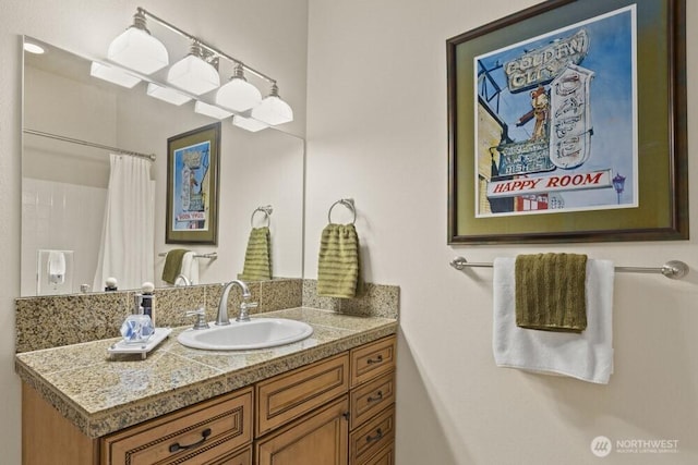 3707 Simmons Heights Ln SW, Tumwater, WA 98512 - bathroom featuring vanity and curtained shower