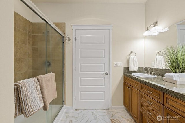 3707 Simmons Heights Ln SW, Tumwater, WA 98512 - bathroom with vanity and a stall shower
