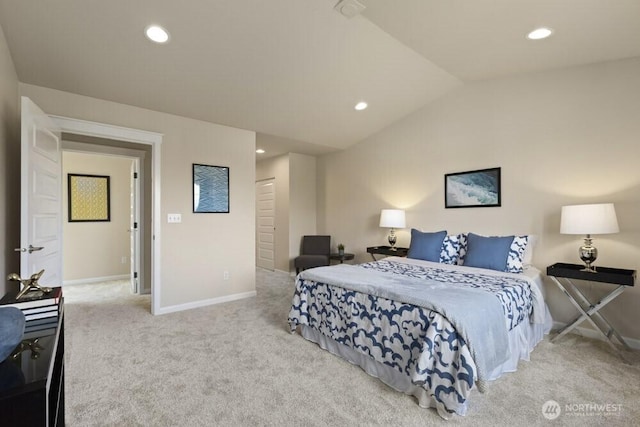 3707 Simmons Heights Ln SW, Tumwater, WA 98512 - bedroom featuring carpet, baseboards, lofted ceiling, recessed lighting, and a closet