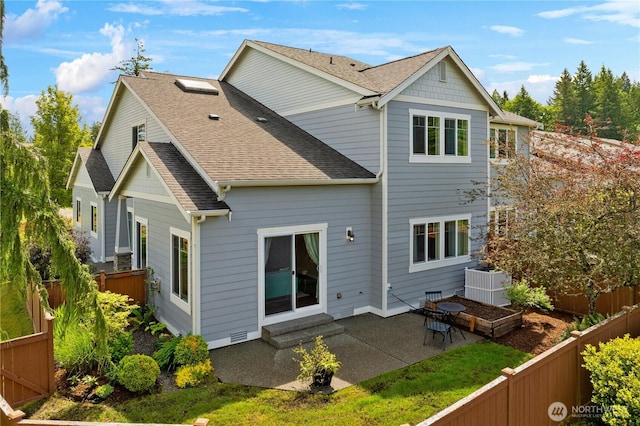 3707 Simmons Heights Ln SW, Tumwater, WA 98512 - back of property featuring a patio, a shingled roof, and entry steps