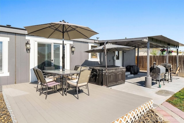 3327 Firouzi Dr NE, Moses Lake, WA 98837 - view of patio with outdoor dining area, a deck, and a grill