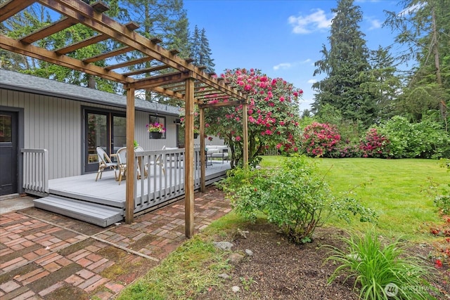 4824 237th Pl SE, Bothell, WA 98021 - view of green lawn with a pergola and a deck