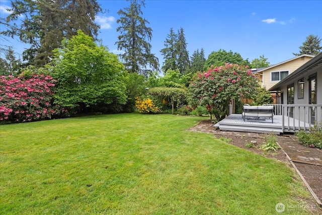 4824 237th Pl SE, Bothell, WA 98021 - view of grassy yard featuring a deck