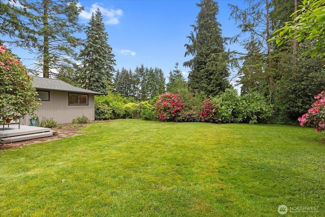 4824 237th Pl SE, Bothell, WA 98021 - view of grassy yard with a wooden deck