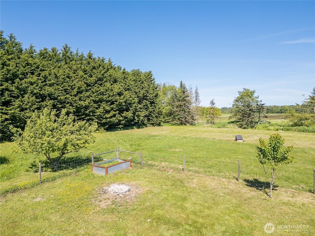 1160 Cays Rd, Sequim, WA 98382 - view of grassy yard featuring a vegetable garden and a rural view