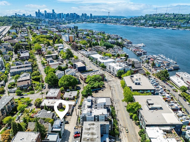 2817 Franklin Ave E Unit A, Seattle, WA 98102 - drone / aerial view of city skyline and a large body of water