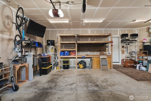 4415 Goldcrest Dr NW, Olympia, WA 98502 - garage with a garage door opener and water heater