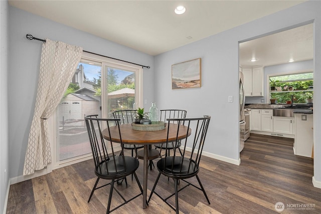 27772 213th Ct SE, Maple Valley, WA 98038 - dining space featuring dark wood-style floors and recessed lighting