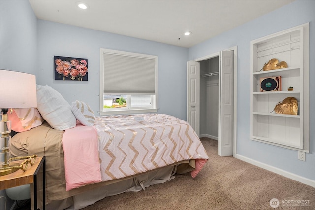 27772 213th Ct SE, Maple Valley, WA 98038 - bedroom featuring carpet floors, recessed lighting, and a closet