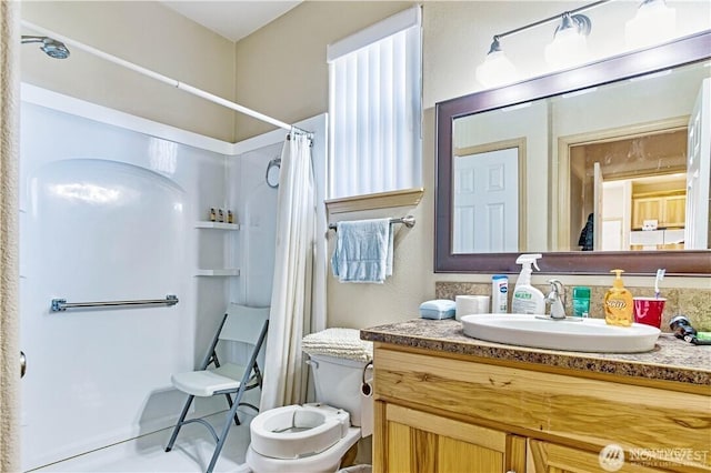 152 N Oar Loop NW, Ocean Shores, WA 98569 - full bath with a shower with shower curtain, vanity, and toilet