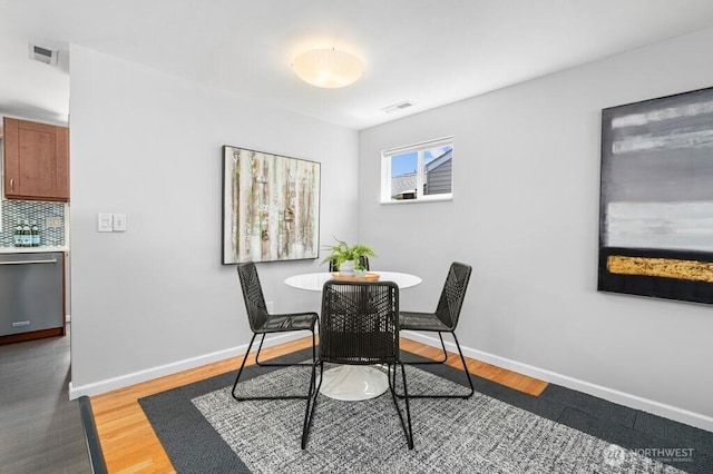 8414 34th Ave SW, Seattle, WA 98126 - dining area featuring light wood-style flooring and baseboards