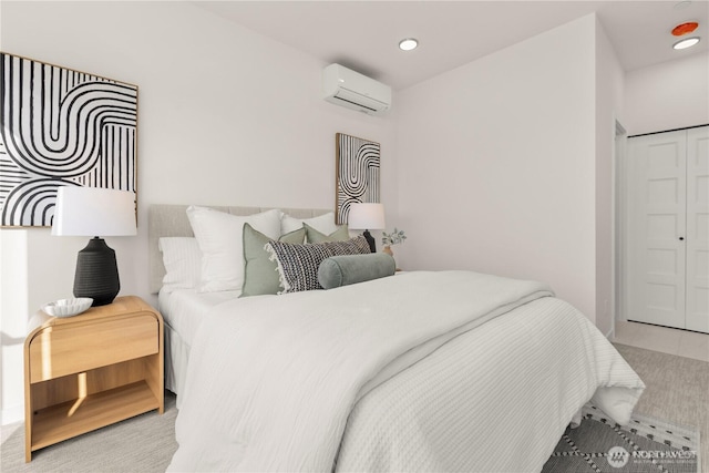 1206C NW 83rd St, Seattle, WA 98117 - bedroom featuring a wall mounted air conditioner and recessed lighting
