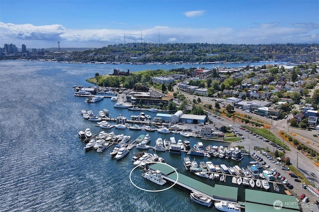 2401 N Northlake Way Unit B13, Seattle, WA 98103 - aerial view of a large body of water and a marina