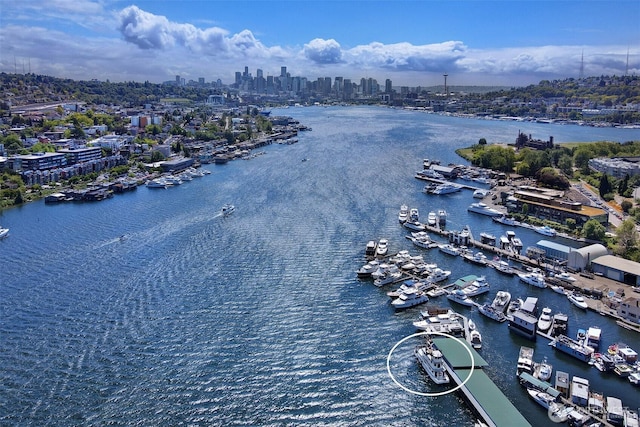 2401 N Northlake Way Unit B13, Seattle, WA 98103 - aerial view of city skyline and a large body of water
