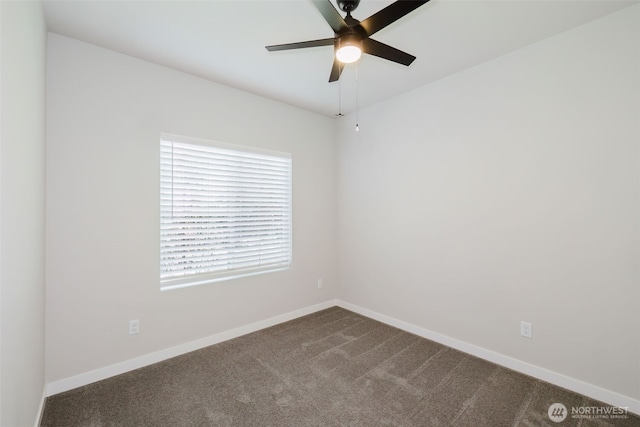 9422 Fairhaven Cir NE, Bremerton, WA 98311 - unfurnished room with dark carpet, a ceiling fan, and baseboards