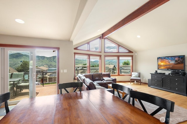 205 Butte Rd, Chelan, WA 98816 - dining room featuring light wood-type flooring, recessed lighting, and baseboards