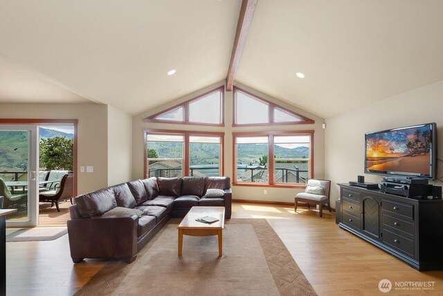 205 Butte Rd, Chelan, WA 98816 - living area featuring light wood-style flooring and recessed lighting