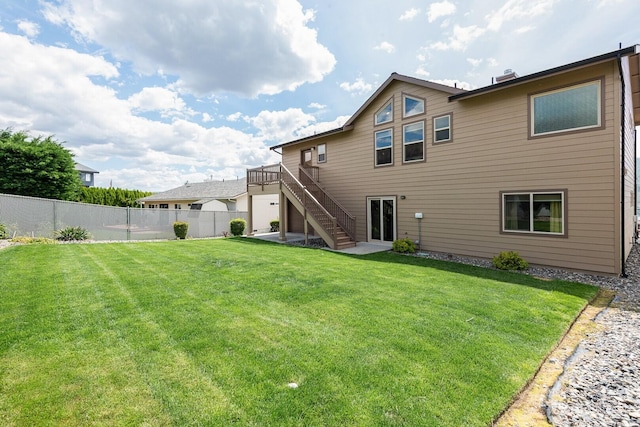 205 Butte Rd, Chelan, WA 98816 - back of house with stairs and a wooden deck