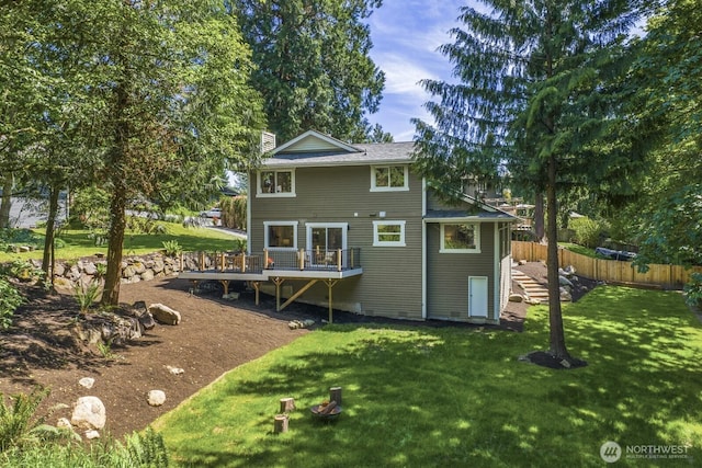 27302 NE 153rd Pl, Duvall, WA 98019 - back of house with a deck and a chimney