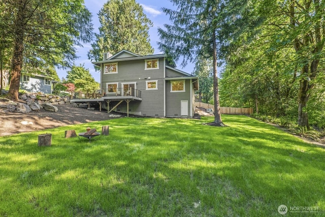 27302 NE 153rd Pl, Duvall, WA 98019 - rear view of house featuring a deck and a chimney