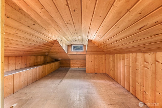 420 E Connecticut St, Bellingham, WA 98225 - bonus room featuring wooden walls, wood ceiling, and lofted ceiling