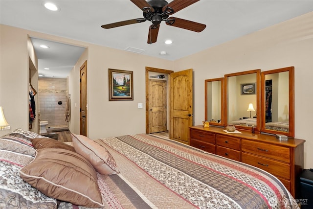 55 Wrangler Ln, Leavenworth, WA 98826 - bedroom featuring recessed lighting, ensuite bathroom, and a ceiling fan