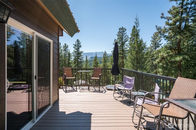 55 Wrangler Ln, Leavenworth, WA 98826 - wooden deck with a mountain view