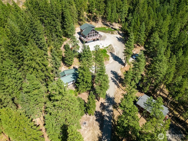 55 Wrangler Ln, Leavenworth, WA 98826 - view from above of property featuring a heavily wooded area