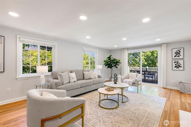 1703 NE 91st St, Seattle, WA 98115 - living room with healthy amount of natural light, recessed lighting, and light wood-style flooring