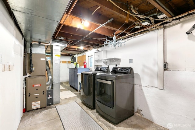 1703 NE 91st St, Seattle, WA 98115 - unfinished below grade area featuring separate washer and dryer and heating unit
