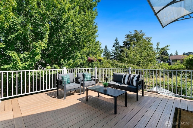 1703 NE 91st St, Seattle, WA 98115 - deck featuring an outdoor hangout area