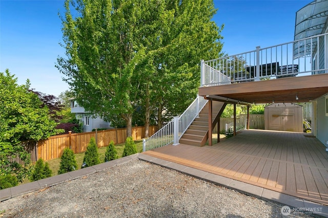 1703 NE 91st St, Seattle, WA 98115 - deck with a storage unit and stairway
