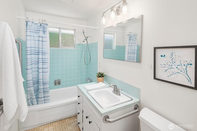 19716 81st Pl W, Edmonds, WA 98026 - bathroom with vanity and shower / bath combo with shower curtain