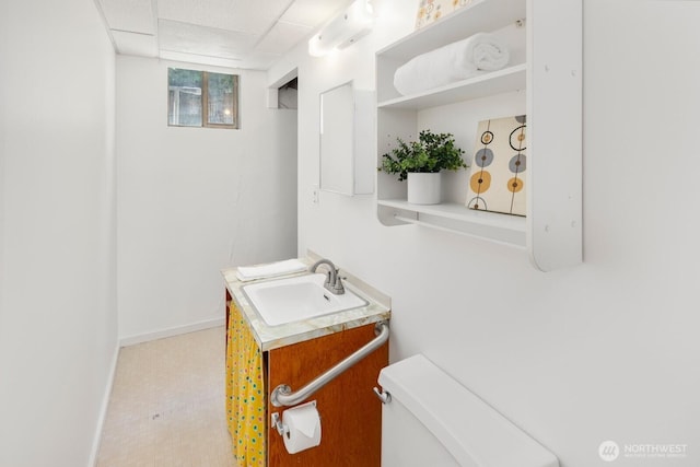 19716 81st Pl W, Edmonds, WA 98026 - half bathroom featuring vanity and a paneled ceiling