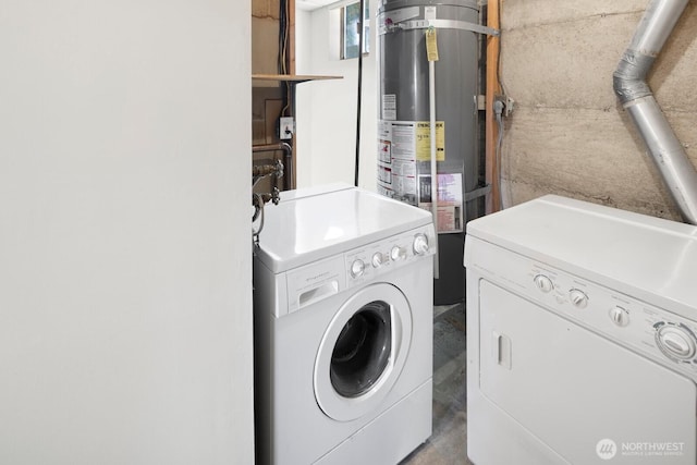 19716 81st Pl W, Edmonds, WA 98026 - washroom with water heater and washing machine and clothes dryer