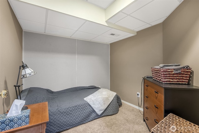 675 Bowker St SE, Lacey, WA 98503 - bedroom featuring a drop ceiling, light colored carpet, and baseboards