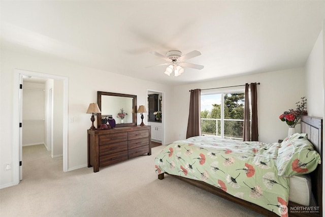 1048 Cassius Ct, Camano Island, WA 98282 - bedroom featuring light carpet, ceiling fan, and baseboards